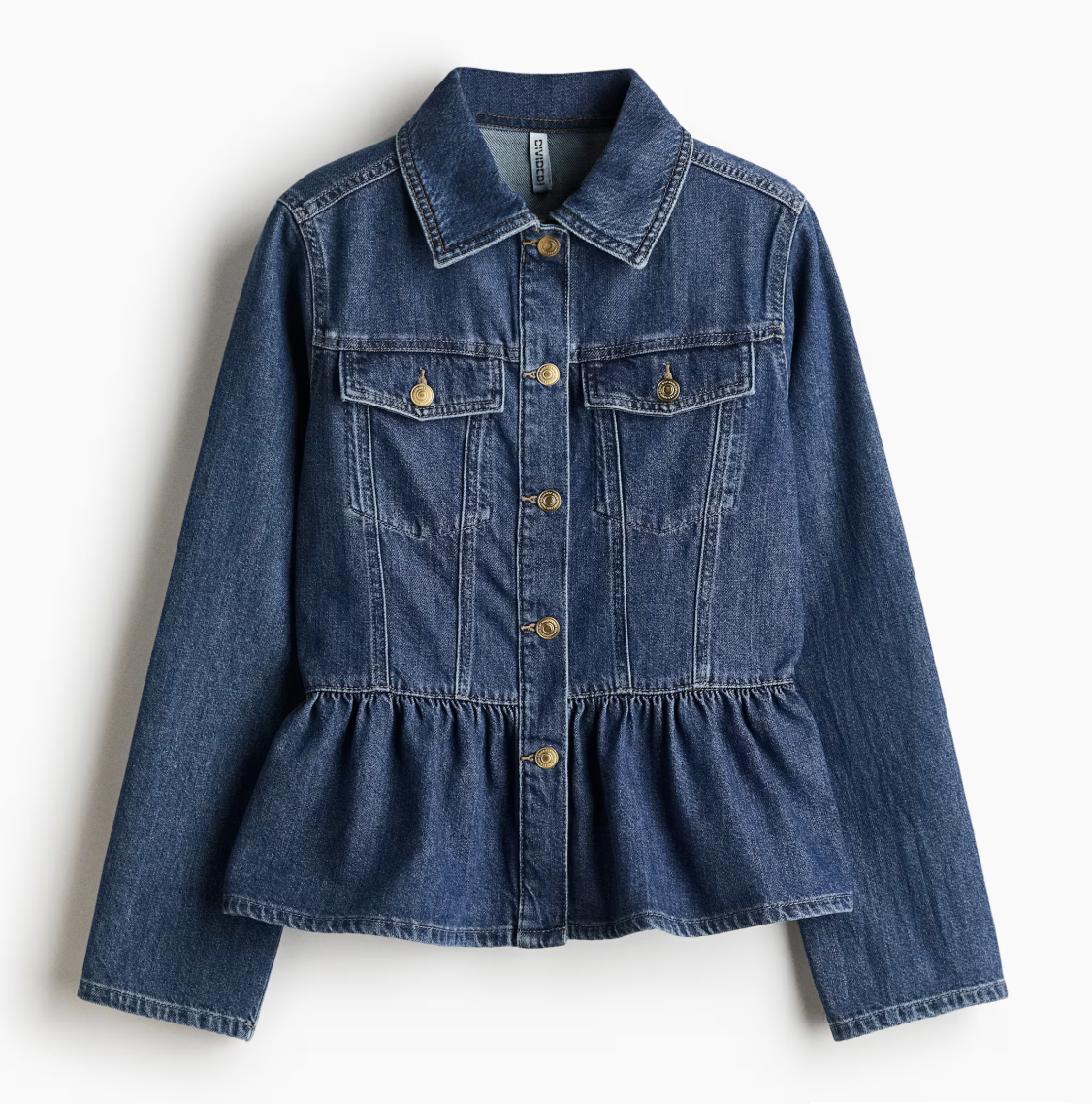 Denimjakke med peplum